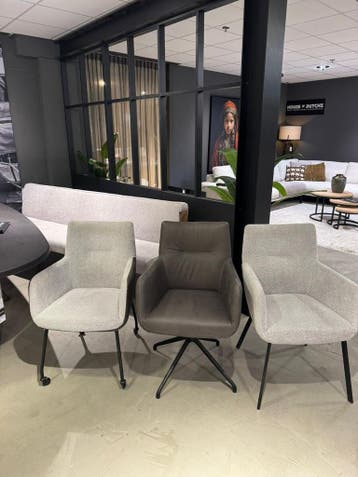 Set van 3 Dutchz 1802 Armstoelen met Dutchz 1803 Eetbank -, Drie, Nieuw, Leer, Ophalen of Verzenden