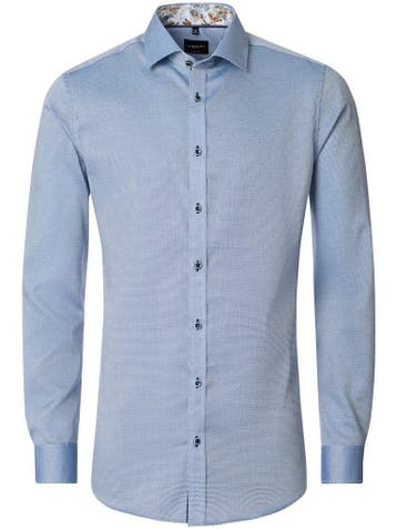 Venti Heren Overhemd Met Bloemenkraag Blauw Body Fit, Verzenden, Nieuw, Blauw