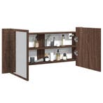 vidaXL Badkamerkast met spiegel en LED 100x12x45 cm bruin, Huis en Inrichting, Verzenden, Nieuw