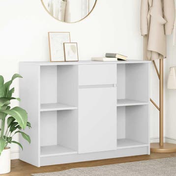 vidaXL Dressoir met lade 101x35x76 cm spaanplaat wit, Verzenden, Nieuw, Overige houtsoorten, Minder dan 50 cm