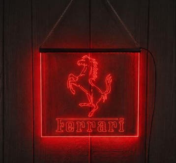 led bord Ferrari, Verzamelen, Verzenden, Nieuw, Reclamebord