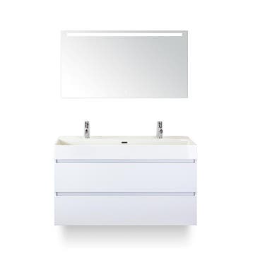 Maxx XL Badmeubelset 120 cm - Wit Hoogglans - Wastafel Kube, Ophalen of Verzenden, Nieuw