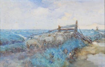 Willem Hendrik van der Nat (1864–1929) - Schapen op de wal