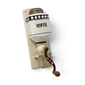 Koffiemolen - Hout, Metaal, Glas, Aardewerk - Wand, Antiek en Kunst, Antiek | Keukenbenodigdheden