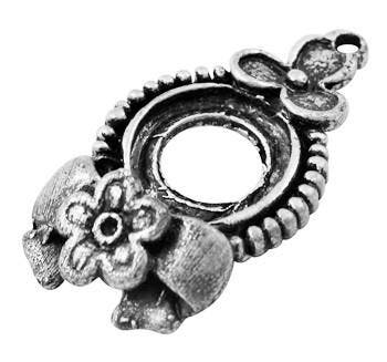 Camée of Cabochon houder antiek zilver tray Ø 13mm, Ophalen of Verzenden, Nieuw, Overige typen