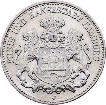 Duitsland, keizerrijk 2 Mark 1903 / Hamburg, Postzegels en Munten