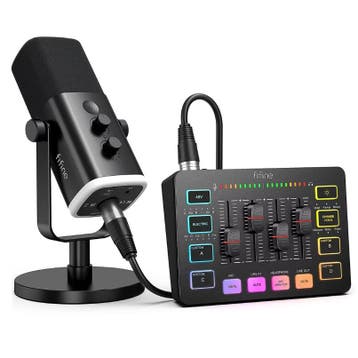 Podcast Kit met Microfoon Audio Mixer RGB Streaming Set, Verzenden, Nieuw