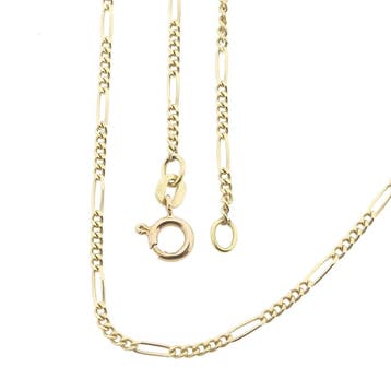 Gouden Figaro schakelketting, Ophalen of Verzenden, Gebruikt, Goud, Goud
