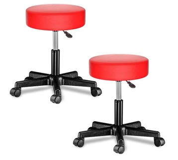 Rolkruk set van 2 kunstleer Rood 360° draaibaar (Interieur), Verzenden, Nieuw in verpakking