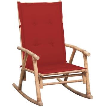 vidaXL Schommelstoel met kussen bamboe, Tuin en Terras, Verzenden, Nieuw, Hout