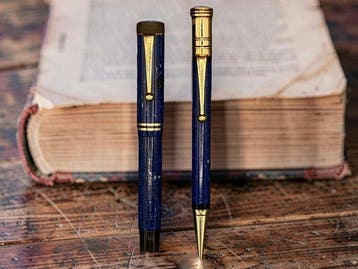 Parker - Duofold Lapis Blue Marble - Vulpen, Nieuw