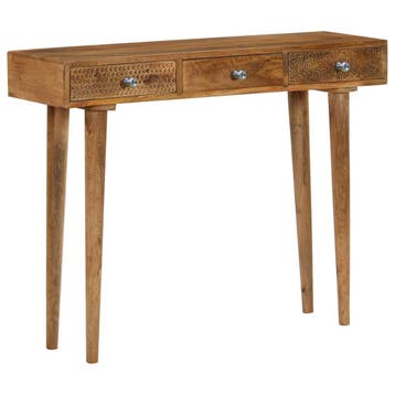 vidaXL Wandtafel 102x30x79 cm massief mangohout, Minder dan 50 cm, Verzenden, Nieuw, Minder dan 100 cm