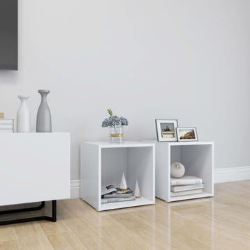 vidaXL Tv-meubelen 2 st 37x35x37 cm bewerkt hout wit, Minder dan 50 cm, Verzenden, Nieuw, Minder dan 100 cm