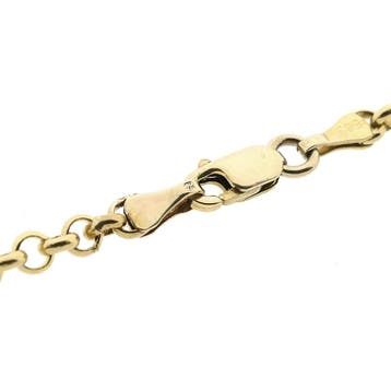 Gouden jasseron schakelketting, Sieraden, Tassen en Uiterlijk, Kettingen, Ophalen of Verzenden, Gebruikt, Goud, Goud