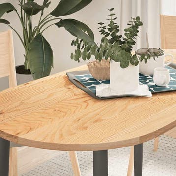 vidaXL Tafelblad 120x60x2 cm ovaal massief eikenhout, Verzenden, Nieuw