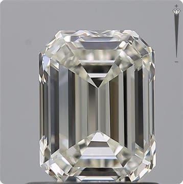 1 pcs Diamant (Natuurlijk) - 0.90 ct - Smaragd - H - VVS1 -, Nieuw