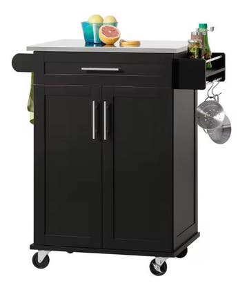 Keukentrolley met Kast, Lade & RVS Blad – 83x46x90 cm, Verzenden, Nieuw
