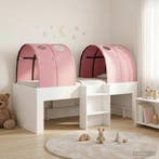 vidaXL Bed met Tunnel 4 pcs Wit en Roze Bewerkt hout, Huis en Inrichting, Slaapkamer | Bedden, Verzenden, Nieuw, Wit, Hout