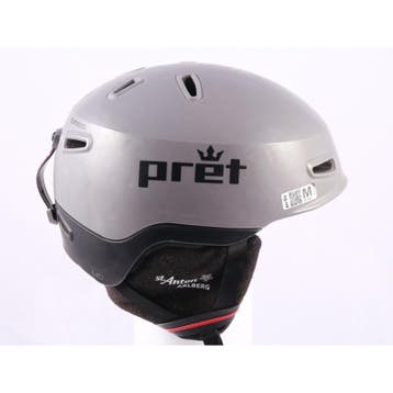55 56 57 58 59 skihelm/snowboardhelm PRET LID, grey/red, ver, Verzenden, Gebruikt