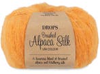 DROPS Brushed Alpaca Silk Uni Colour - 29 mandarijn - Wol, Ophalen of Verzenden, Nieuw