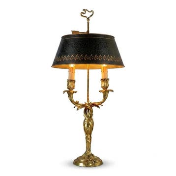 Franse bronzen bouillotte lamp, Louis XV stijl, Ophalen of Verzenden, Gebruikt