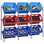 vidaXL Opbergrek voor 9 kratten 145x33x116 staal, Huis en Inrichting, Kasten | Stellingkasten, Verzenden, Nieuw