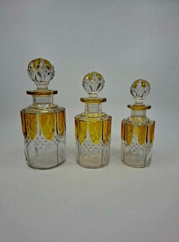 Art Deco Toiletset (3) - Val Saint Lambert - Glas