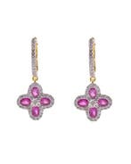 Hangoorbellen - 14 karaat Geel goud - 1.27ct. tw. Saffier -
