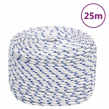 vidaXL Boot touw 8 mm 25 m polypropyleen wit, Verzenden, Nieuw