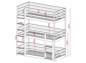 Stapelbed Teun - 3-persoons - Wit 80 x 180, Verzenden, Nieuw, Stapelbed