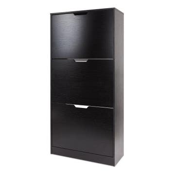Schoenenkast 3-laags - zwart - 56 x 24 x 114 cm, Huis en Inrichting, Verzenden, Nieuw