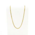 Oro Azzurro bicolor gouden Figaroschakel ketting; 50 cm, Sieraden, Tassen en Uiterlijk, Kettingen, Ophalen of Verzenden, Gebruikt