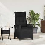 vidaXL Verstelbare tuinstoel Zwart 56 x 60 x 112 cm poly, Tuin en Terras, Tuinstoelen, Verzenden, Nieuw, Rotan
