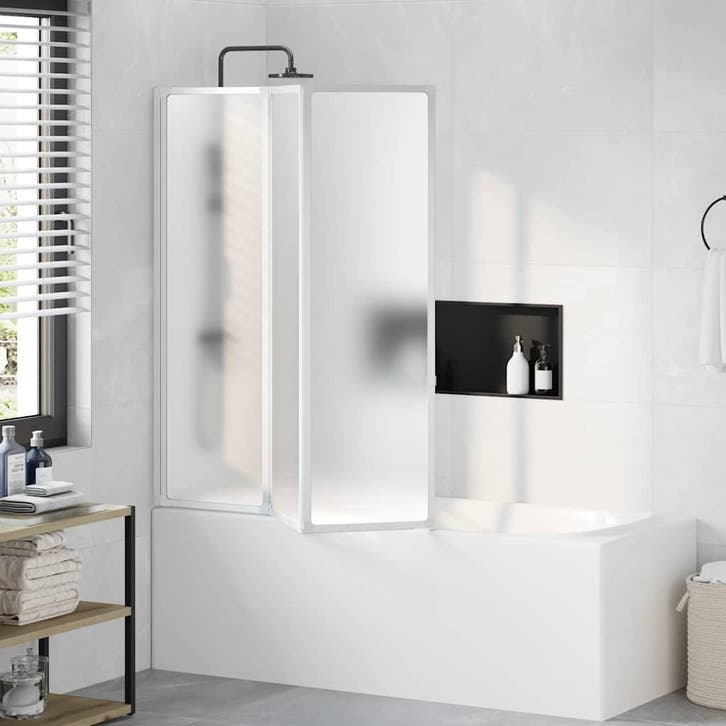 vidaXL Badscherm 3 panelen vouwbaar 141 x 132 cm, Doe-het-zelf en Verbouw, Sanitair, Nieuw, Verzenden