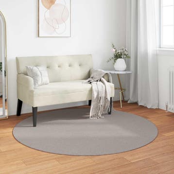 vidaXL Binnen kleed LUGO Taupe Ø 160 CM Polyester, Verzenden, Nieuw