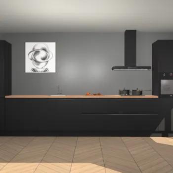 Zwarte greeploze keuken Barentsburg 92558, Huis en Inrichting, Keuken | Complete keukens, Verzenden, Nieuw