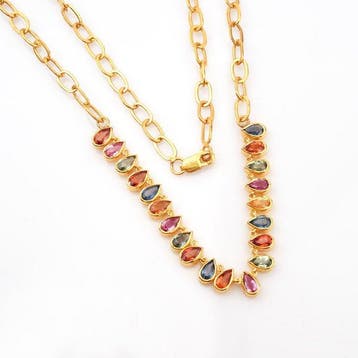 Statement ketting - 14 karaat Geel goud - 5.71ct. tw.