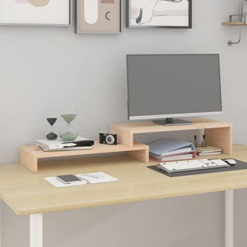 vidaXL Monitorstandaard (52-101)x22x14 cm massief grenenhout, Verzenden, Nieuw