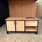 Buitenkeuken Douglas en staal met opbergkast en Koper HPL, Nieuw