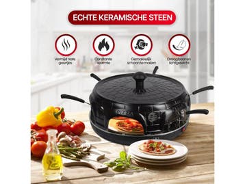 CuisineKing Pizza Oven Black Edition - Mini Pizza Oven - 6, Verzenden, Nieuw, Cuisine King