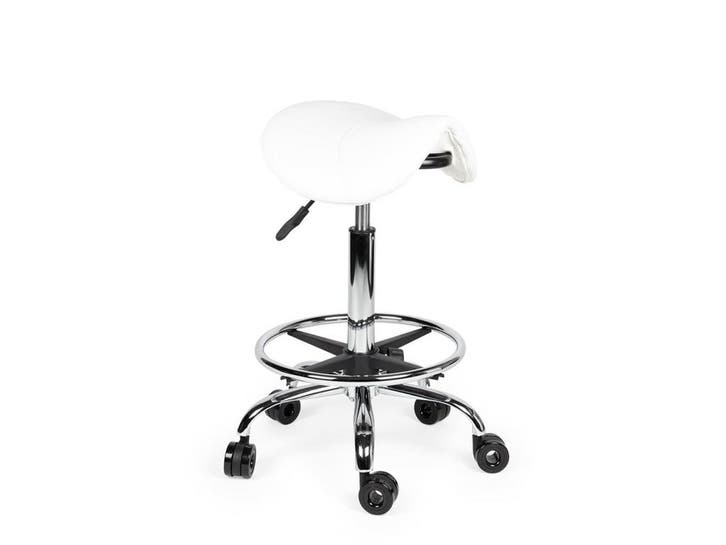 Kapperskruk Wit - Standaard Zithoogte met Voetsteun, Huis en Inrichting, Krukjes, In hoogte verstelbaar, Nieuw, Kunststof