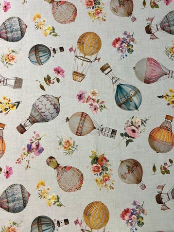 Exclusieve stof in postmoderne stijl met luchtballonnen -