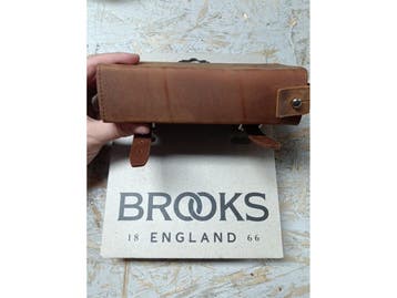 Brooks D-Shaped Zadeltas - Aged brown - H11xB16,5xD5cm, Fietsen en Brommers, Verzenden, Zo goed als nieuw, Brooks