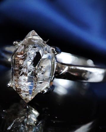 Geen reserveprijs Prachtige Herkimer-diamant 925 zilveren