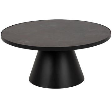 De Rebellenclub Leeds Salontafel - Ø85 Cm - Zwart Keramiek, Huis en Inrichting, Tafels | Salontafels, 50 tot 100 cm, Zo goed als nieuw