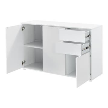 Commode Paarl druk en open 74x117x36 cm wit mat, Huis en Inrichting, Verzenden, Nieuw