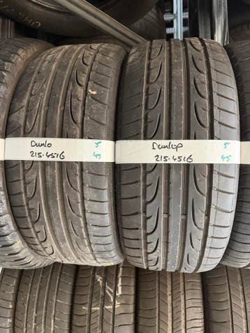 215-45-16 Dunlop Zomerbanden 5mm Incl Montage 215 45 16, Ophalen, 16 inch, Band(en), Personenwagen