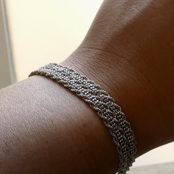 Witgouden kabelschakel armband | 19 cm, Ophalen of Verzenden, Gebruikt, Goud, Goud