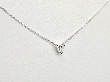 Ketting met hanger - 18 karaat Witgoud - 0.24ct. tw. Diamant