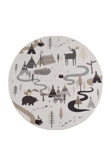 Rond Speelkleed | Coco | Camping | Crème | 160x160 cm, Huis en Inrichting, Stoffering | Tapijten en Kleden, Verzenden, Nieuw
